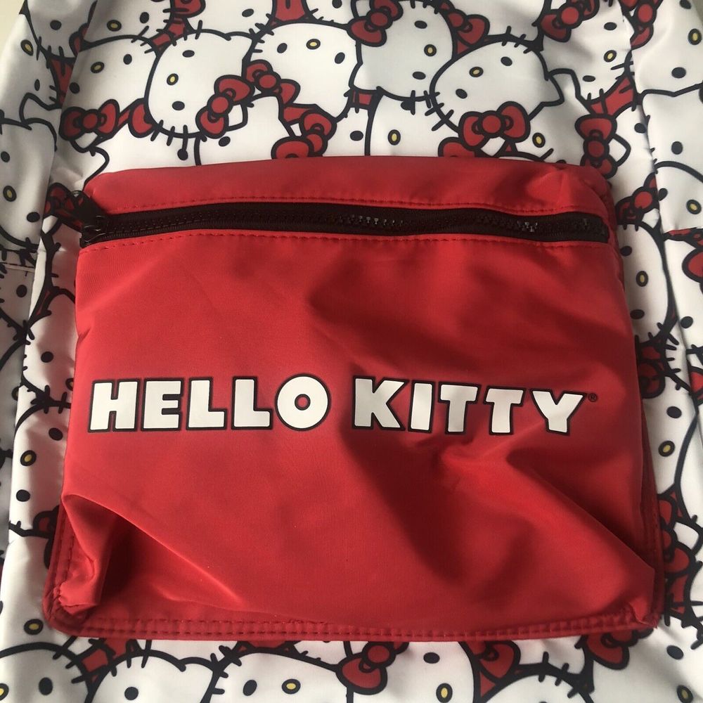 NWT BIOWORLD Hello Kitty White All Over Print Multicolor 16" Backpack - Picture 3 of 10